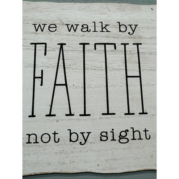 We Walk By Faith Not By Sight Rustic Wooden Wall Decor 8" x 8" READ - Picture 4 of 10
